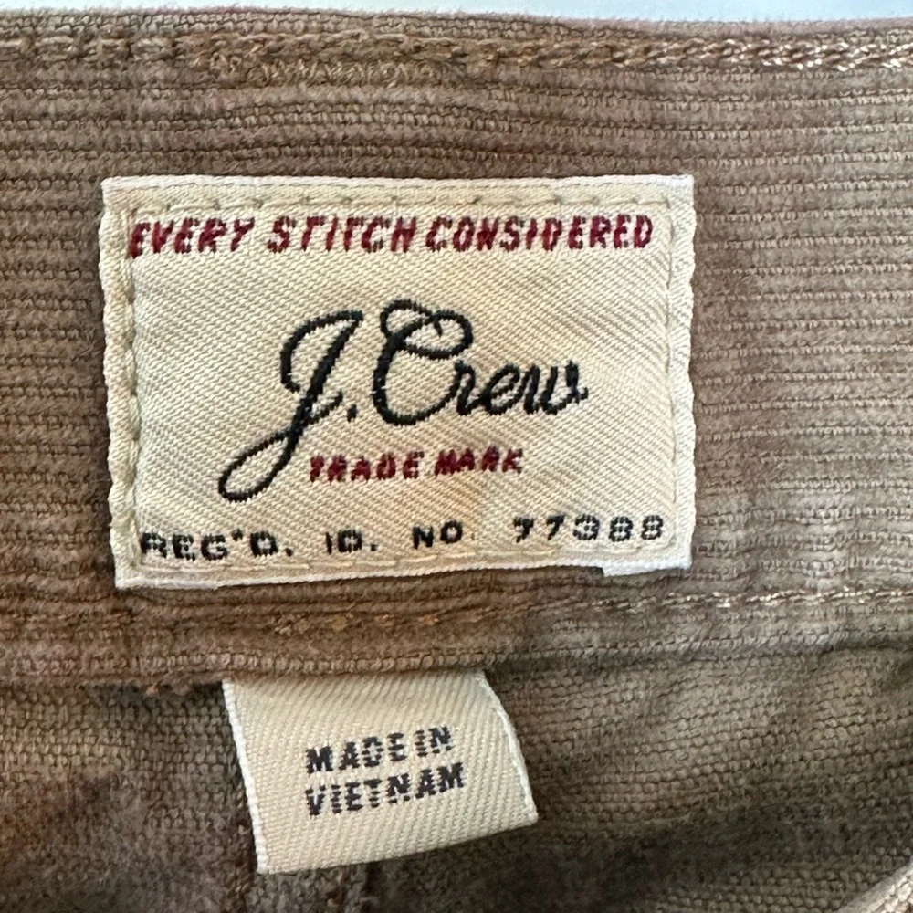 J. Crew Khaki Oak Brown Straight Keg Relaxed Corduroy Pants,31W/32L